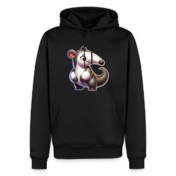 Fourmilier - Sweat à capuche Premium bio Homme - noir - Devant - Nico (187cm)