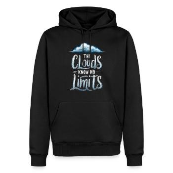 Wolkenblick, Entspannender Himmel, Verträumte - Männer Premium Bio Hoodie - Schwarz - Vorne - Nico (187cm)