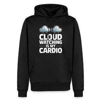 Wolkenblick, Entspannender Himmel, Verträumte - Männer Premium Bio Hoodie - Schwarz - Vorne - Nico (187cm)