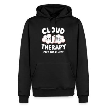 Wolkenblick, Entspannender Himmel, Verträumte - Männer Premium Bio Hoodie - Schwarz - Vorne - Nico (187cm)
