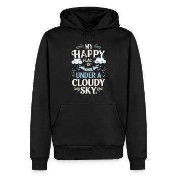 Wolkenblick, Entspannender Himmel, Verträumte - Männer Premium Bio Hoodie - Schwarz - Vorne - Nico (187cm)