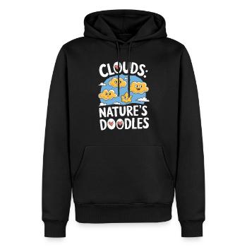 Wolkenblick, Entspannender Himmel, Verträumte - Männer Premium Bio Hoodie - Schwarz - Vorne - Nico (187cm)