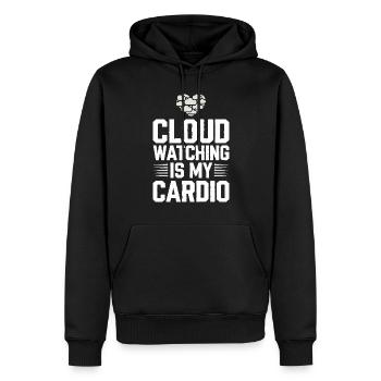 Wolkenblick, Entspannender Himmel, Verträumte - Männer Premium Bio Hoodie - Schwarz - Vorne - Nico (187cm)