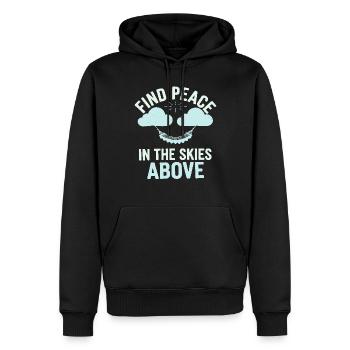 Wolkenblick, Entspannender Himmel, Verträumte - Männer Premium Bio Hoodie - Schwarz - Vorne - Nico (187cm)
