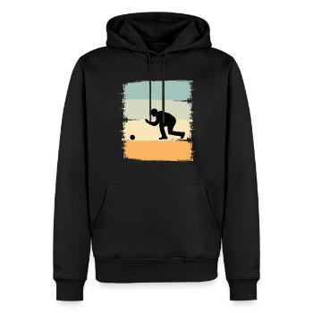 Boule Boccia Joueur de Boule - Sweat à capuche Premium bio Homme - noir - Devant - Nico (187cm)