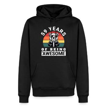59 ans d’être génial Idée de cadeau d’anniversaire - Sweat à capuche Premium bio Homme - noir - Devant - Nico (187cm)