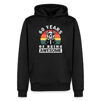60 Years of Being Awesome Birthday Gift Idea - Men’s Premium Organic Hoodie - black - Front - Nico (187cm)