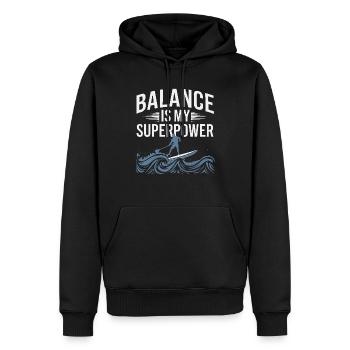 Paddleboard, SUP, aventures, sports nautiques dans le - Sweat à capuche Premium bio Homme - noir - Devant - Nico (187cm)