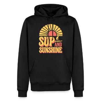 Paddleboarding SUP adventures, water sports in the - Men’s Premium Organic Hoodie - black - Front - Nico (187cm)