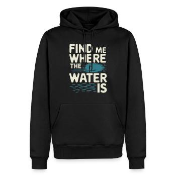 Paddleboard, SUP, aventures, sports nautiques dans le - Sweat à capuche Premium bio Homme - noir - Devant - Nico (187cm)