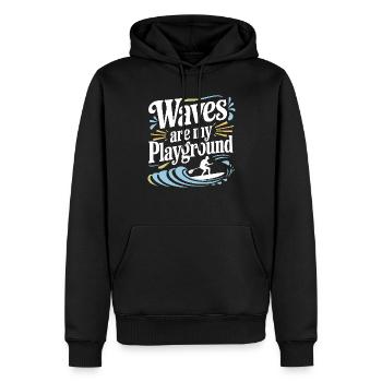 Paddleboard, SUP, aventures, sports nautiques dans le - Sweat à capuche Premium bio Homme - noir - Devant - Nico (187cm)