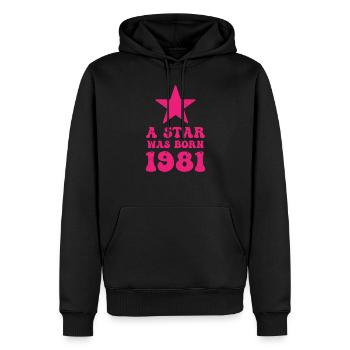 Ein Stern Wurde 1981 Geboren Geburtstag - Männer Premium Bio Hoodie - Schwarz - Vorne - Nico (187cm)