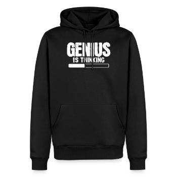Le génie pense drôle intelligent nerd intelligent - Sweat à capuche Premium bio Homme - noir - Devant - Nico (187cm)
