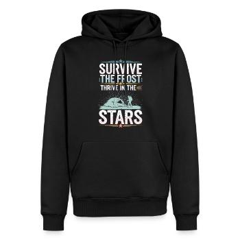 Winter Camper Snow Camping Adventure - Men’s Premium Organic Hoodie - black - Front - Nico (187cm)