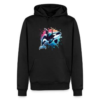 Orque Épaulard - Sweat à capuche Premium bio Homme - noir - Devant - Nico (187cm)