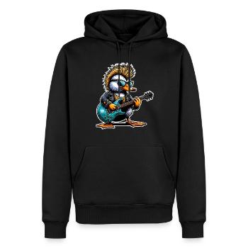 Ente Rock and Roll Gitarrist - Männer Premium Bio Hoodie - Schwarz - Vorne - Nico (187cm)