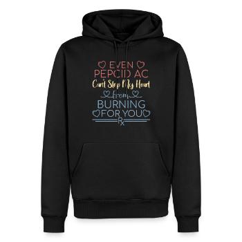 Pharmacie La Saint-Valentin ne peut pas arrêter mon cœur - Sweat à capuche Premium bio Homme - noir - Devant - Nico (187cm)