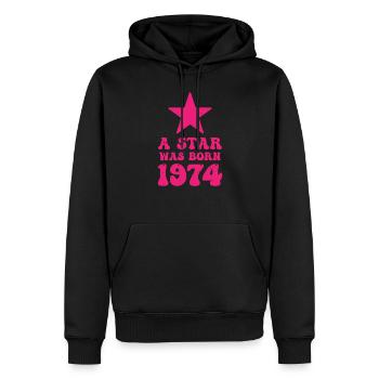 One star was born in 1974 Birthday - Men’s Premium Organic Hoodie - black - Front - Nico (187cm)