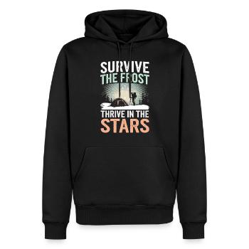 Winter Camper Snow Camping Adventure - Men’s Premium Organic Hoodie - black - Front - Nico (187cm)