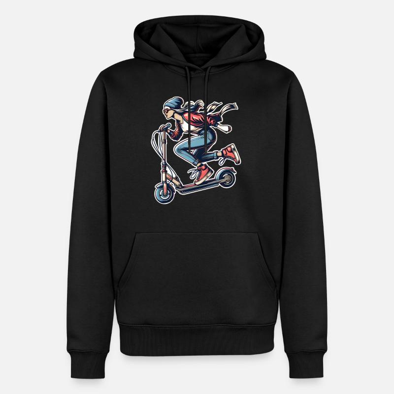 E-Scooter E-Scooter Femme Scooter - Sweat à capuche Premium bio Homme - noir