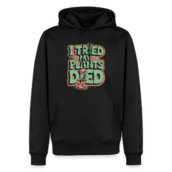 DIY Jardin, Jardinage, Humour, Plantes - Sweat à capuche Premium bio Homme - noir - Devant - Nico (187cm)