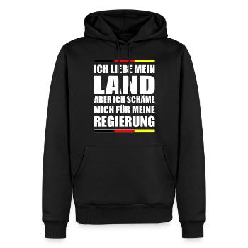 Deutsche Regierung Deutschland Politik Geschenk - Männer Premium Bio Hoodie - Schwarz - Vorne - Nico (187cm)