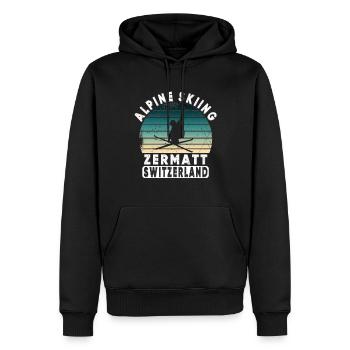 Zermatt Ski Resort Schweizer Alpen Souvenir - Männer Premium Bio Hoodie - Schwarz - Vorne - Nico (187cm)