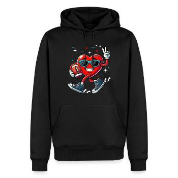 Valentinstag Football Chucks Herz Amerika Lustig - Männer Premium Bio Hoodie - Schwarz - Vorne - Nico (187cm)