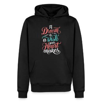 A dream is a wish that your heart makes - Men’s Premium Organic Hoodie - black - Front - Nico (187cm)