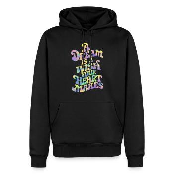 A dream is a wish that your heart makes - Men’s Premium Organic Hoodie - black - Front - Nico (187cm)
