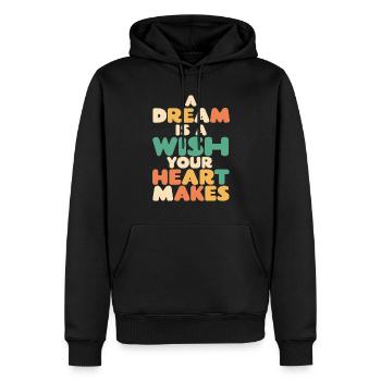 A dream is a wish that your heart makes - Men’s Premium Organic Hoodie - black - Front - Nico (187cm)