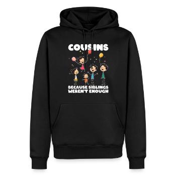 COUSINS - PARCE QUE LES FRÈRES ET SŒURS NE SUFFISAIENT PAS - Sweat à capuche Premium bio Homme - noir - Devant - Nico (187cm)