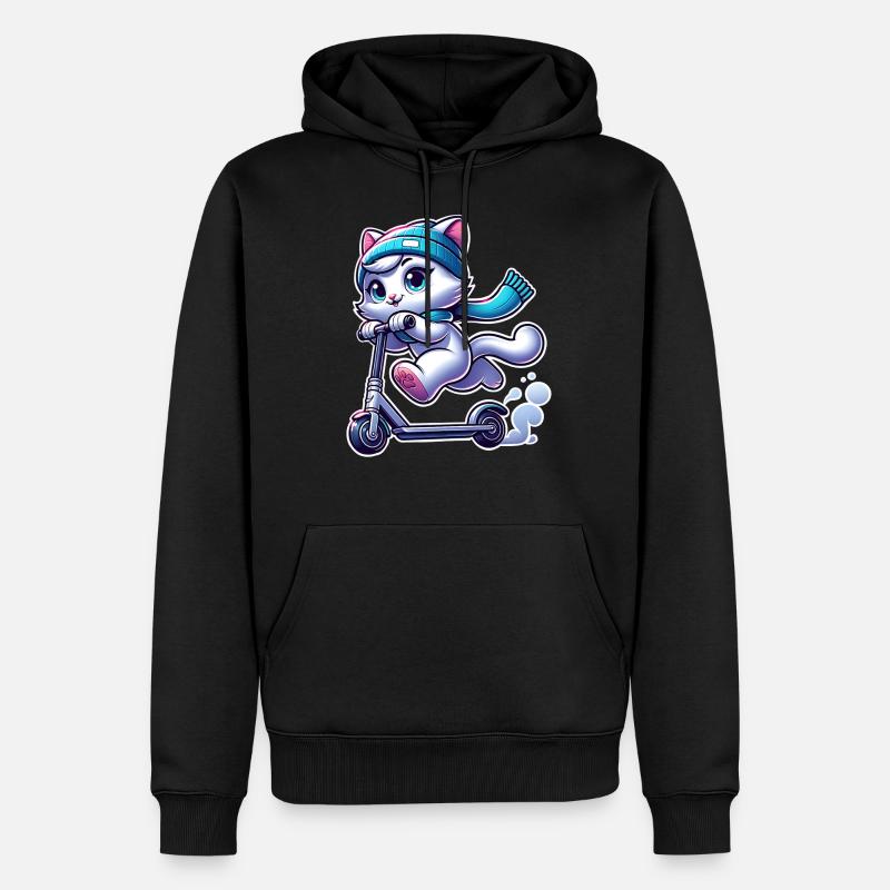 E-Scooter E-Scooter Kick Scooter Cat - Sweat à capuche Premium bio Homme - noir