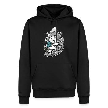 Niedlicher Bär Klettert Berg Natur Abenteuer - Männer Premium Bio Hoodie - Schwarz - Vorne - Nico (187cm)