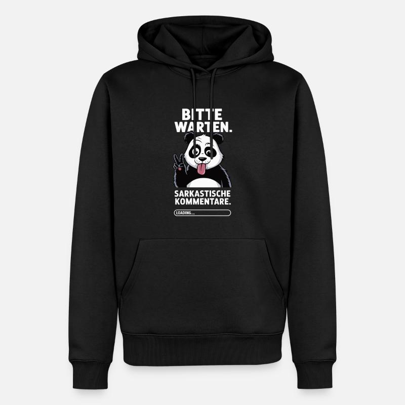 Sarkastischer Panda - Männer Premium Bio Hoodie - Schwarz