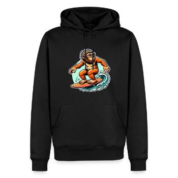Surfeurs de Néandertal - Sweat à capuche Premium bio Homme - noir - Devant - Nico (187cm)