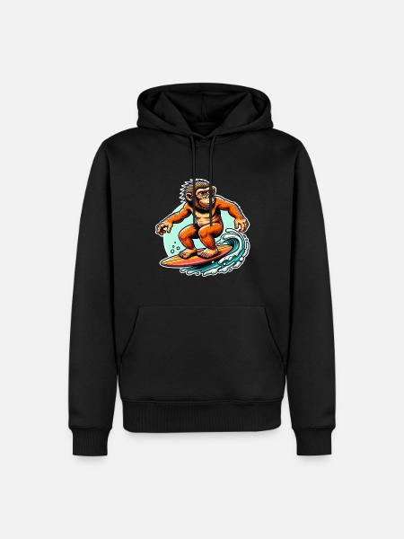 Neanderthal surfers surfers - Men’s Premium Organic Hoodie - black