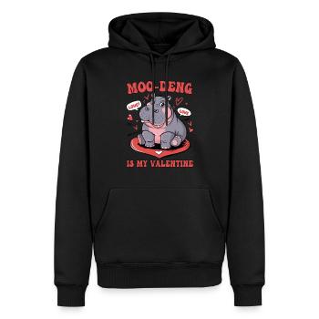 Liebe Süße Lustige Muh-Deng Ist Mein Valentinstag - Männer Premium Bio Hoodie - Schwarz - Vorne - Nico (187cm)