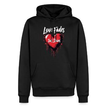 Grunge Saint-Valentin Sombre Romance Amour énervé - Sweat à capuche Premium bio Homme - noir - Devant - Nico (187cm)