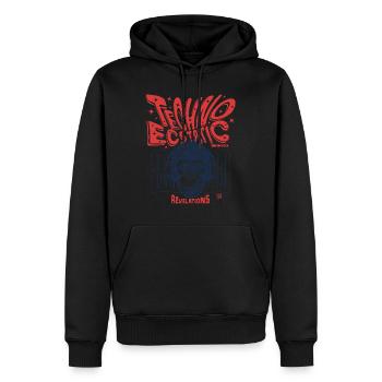 Euphorische Beats: Affen-Shirt und Techno-Kultur - Männer Premium Bio Hoodie - Schwarz - Vorne - Nico (187cm)