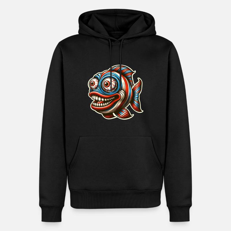 Fisch - Männer Premium Bio Hoodie - Schwarz