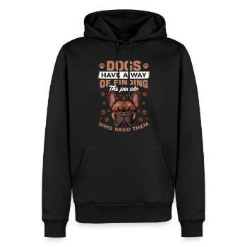 Bouledogue français Frenchie Propriétaire de chien - Sweat à capuche Premium bio Homme - noir - Devant - Nico (187cm)
