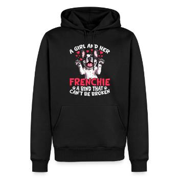 Bouledogue français Frenchie Propriétaire de chien - Sweat à capuche Premium bio Homme - noir - Devant - Nico (187cm)