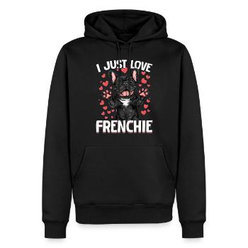 Bouledogue français Frenchie Propriétaire de chien - Sweat à capuche Premium bio Homme - noir - Devant - Nico (187cm)