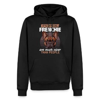 Bouledogue français Frenchie Propriétaire de chien - Sweat à capuche Premium bio Homme - noir - Devant - Nico (187cm)