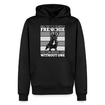 Bouledogue français Frenchie Propriétaire de chien - Sweat à capuche Premium bio Homme - noir - Devant - Nico (187cm)