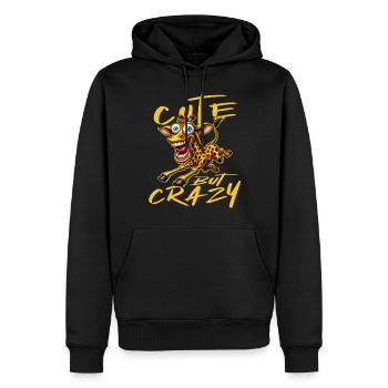 Mignon mais fou girafe style bande dessinée motif drôle - Sweat à capuche Premium bio Homme - noir - Devant - Nico (187cm)