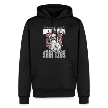 Propriétaire de chien Shih Tzu - Sweat à capuche Premium bio Homme - noir - Devant - Nico (187cm)