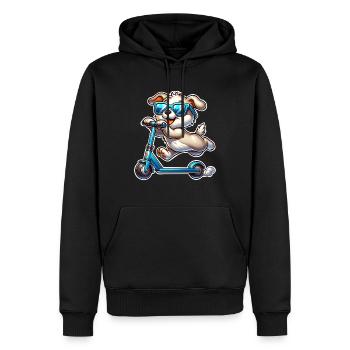 Tretroller E-Scooter E-Roller - Männer Premium Bio Hoodie - Schwarz - Vorne - Nico (187cm)