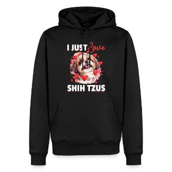 Propriétaire de chien Shih Tzu - Sweat à capuche Premium bio Homme - noir - Devant - Nico (187cm)